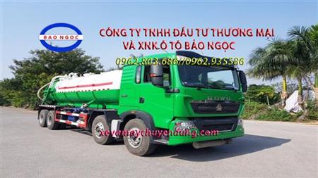 Xe hút chất thải 15 khối 4 chân howo